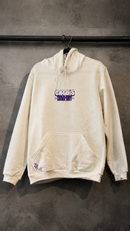 BRUSA DE FRIO OFF-WHITE C/ ROXO (MOLETOM)